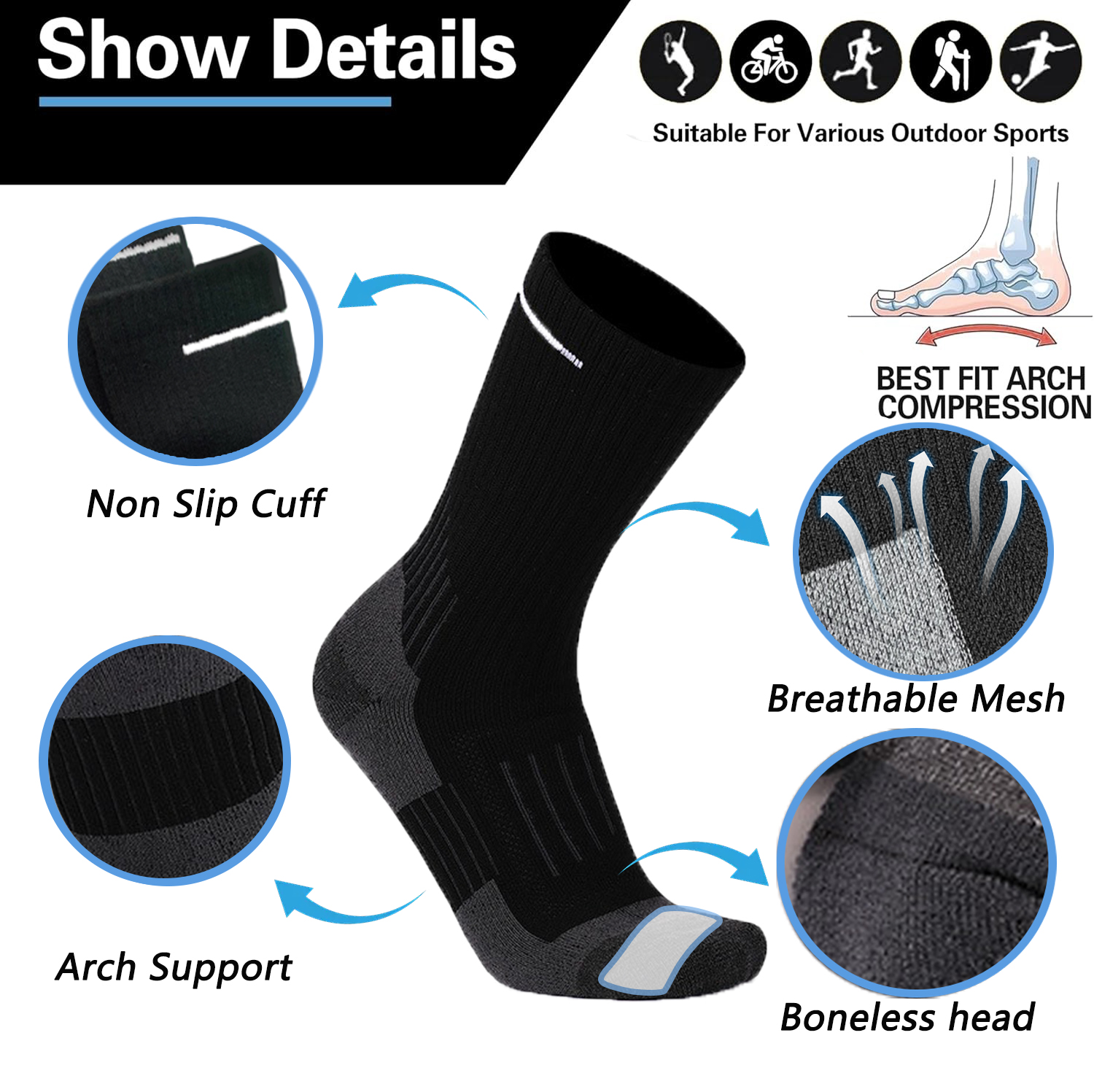 MuqiNush 1/2 Pairs Merino Wool - огляд і ціна Thermal Sock Merino