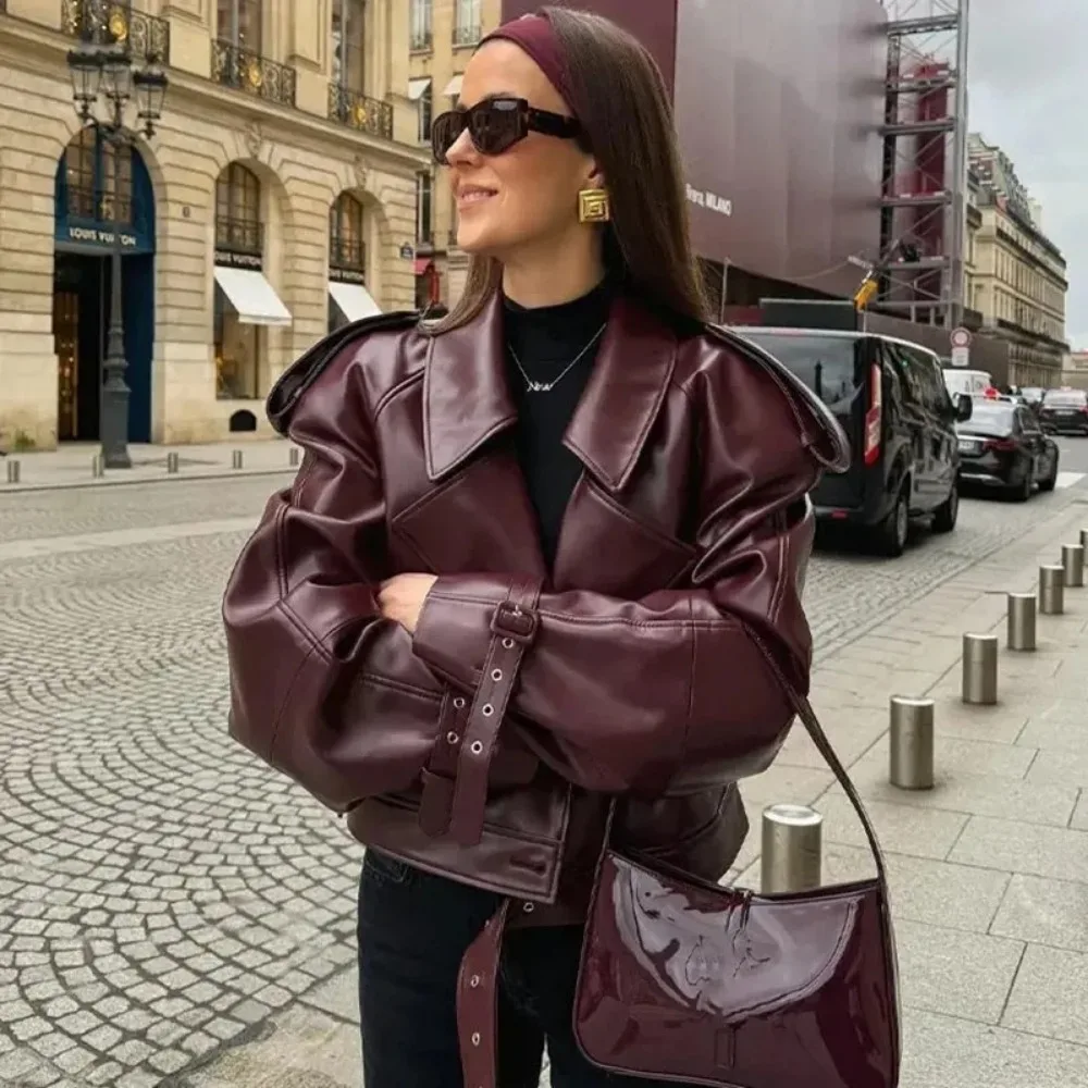 Pop Fashion Lapel Pu Leather B - огляд і ціна Jack Winter Clothing