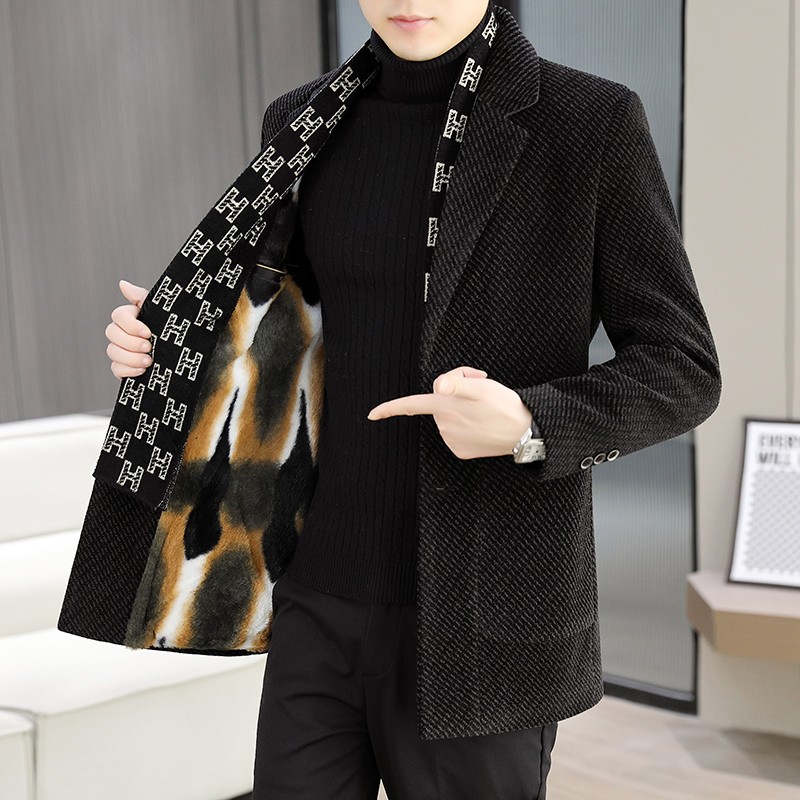 Mens Woolen Scarf collar Jacke - огляд і ціна Jack Winter Clothing