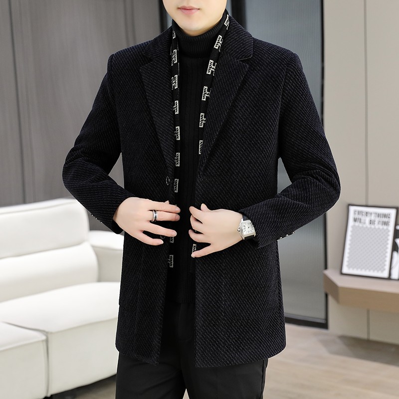 Mens Woolen Scarf collar Jacke - огляд і ціна Jack Winter Clothing