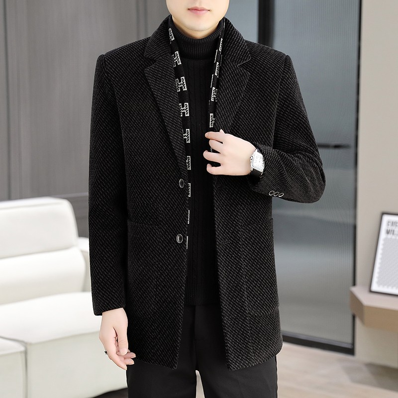 Mens Woolen Scarf collar Jacke - огляд і ціна Jack Winter Clothing