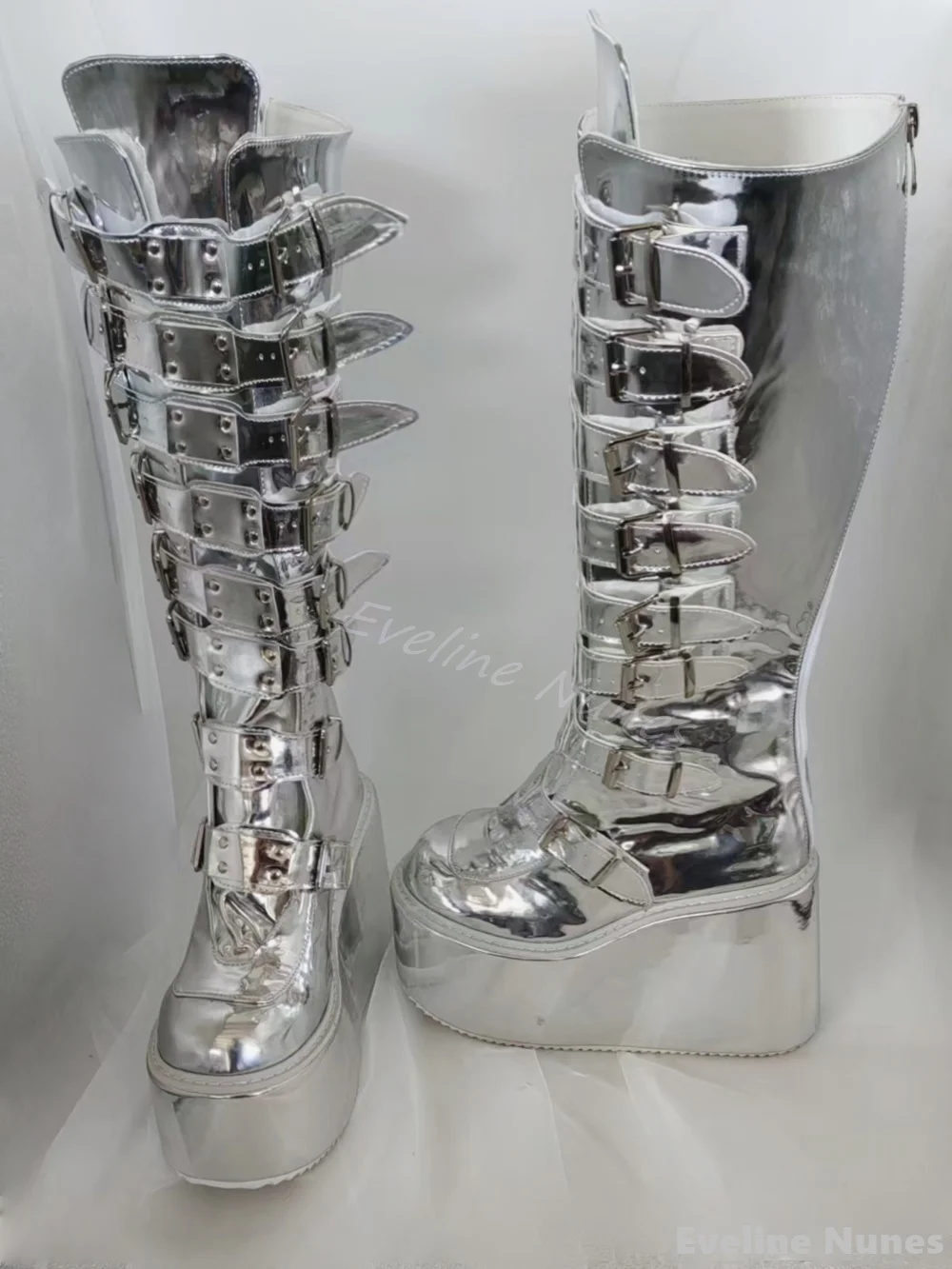 Silver Platform Wedges Knee Hi - огляд і ціна Winter Clothing Ladies